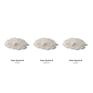 Clear Quartz B Tumbled Stones - Size Ladder Bundle (S, M, L): Clear Quartz B, Clear Quartz B, Clear Quartz B