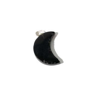 Black Obsidian B Crescent Moon Pendant - Pack of 5    from Stonebridge Imports