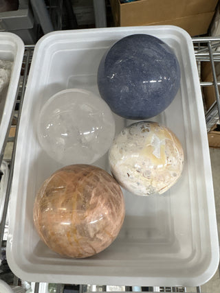 Moonstone, Quartz, Aventurine Sphere Bundle