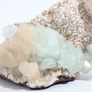 Stilbite and Calcite Cluster on Matrix Unique #60 from Stonebridge Imports