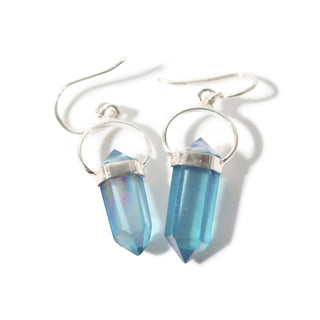 Aqua Aura Double Terminated - Earrings (Enhanced) from Stonebridge Imports