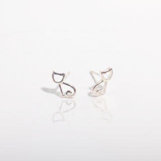 925 Silver Cat Earrings Silhouette from Stonebridge Imports