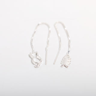925 Silver Cat Earrings With Fish - Dangling from Stonebridge Imports