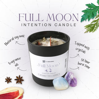 Crystal Intention Candle Full Moon Cotton Wick  from Stonebridge Imports