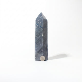 Blue Aventurine Generator Unique #6 - 7", alternate angle photographed on a clean white background. Stonebridge Imports.
