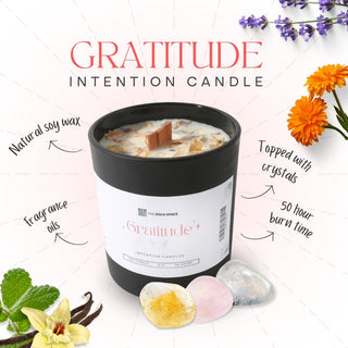 Crystal Intention Candle Gratitude Cotton Wick  from Stonebridge Imports