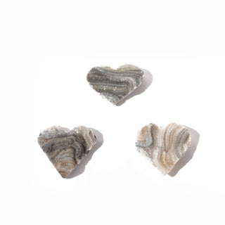 Agate Druze Hearts Carving - 3pk (1/2" to 1", 5-10g)    from Stonebridge Imports