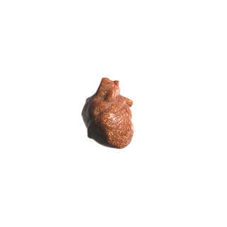 Brown Goldstone Heart Carving w/Aorta - SM    from Stonebridge Imports