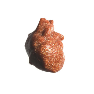 Brown Goldstone Heart Carving w/Aorta - SM    from Stonebridge Imports