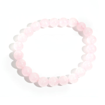 Open Your Heart Carded Bracelet - Rose Quartz 8mm from Stonebridge Imports