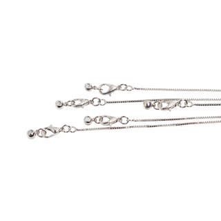 Silver Plated Adjustable "Box Style" Chain - 18" Long - 5 Pack from Stonebridge Imports