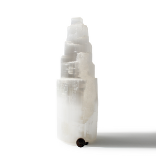 Selenite Tower Lamp - Medium 10” Tall