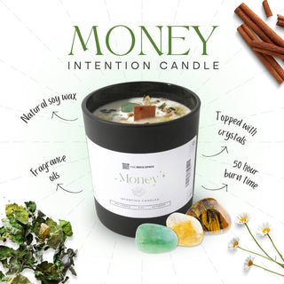 Crystal Intention Candle Money Cotton Wick  from Stonebridge Imports