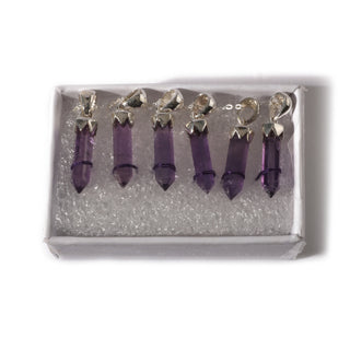 Amethyst Point Sterling Silver Pendant - 6 pack    from Stonebridge Imports