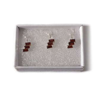 Red Garnet Sterling Silver Pendant - 3 pack Stack   from Stonebridge Imports