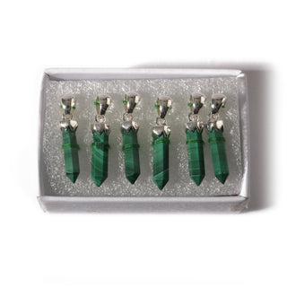 Malachite Point Sterling Silver Pendant - 6 pack    from Stonebridge Imports