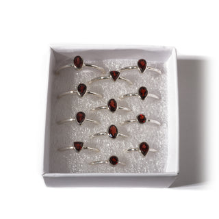 Red Garnet Sterling Silver Rings - 12 pack    from Stonebridge Imports