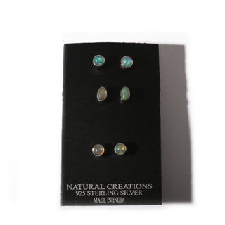 Ethiopian Opal Sterling Silver Stud - 3 pack    from Stonebridge Imports