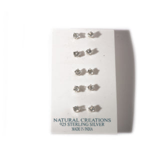 White Topaz Sterling Silver Stud - 5 pack    from Stonebridge Imports