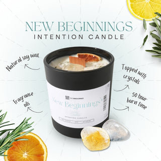 Crystal Intention Candle New Beginnings Cotton Wick  from Stonebridge Imports