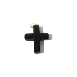 Black Obsidian B Cross Pendant - Pack of 5    from Stonebridge Imports