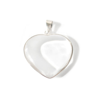 Clear Quartz Heart with Silver All Around - 925 Silver Pendant from Stonebridge Imports