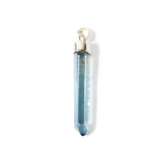 Aqua Aura Natural Point - 925 Silver Pendant (Enhanced) from Stonebridge Imports