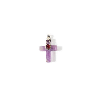 Amethyst Cross With Cabochon - 925 Silver Pendant from Stonebridge Imports