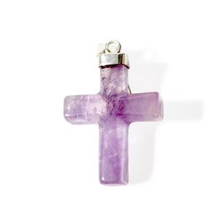 Amethyst Cross With Cabochon - 925 Silver Pendant from Stonebridge Imports