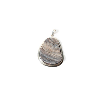 Agate Shell with Silver Bezel - 925 Silver Pendant (Enhanced) from Stonebridge Imports