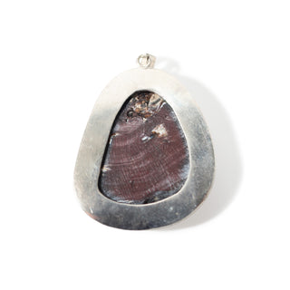 Agate Shell with Silver Bezel - 925 Silver Pendant (Enhanced) from Stonebridge Imports