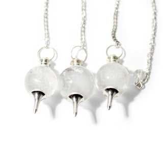 Clear Quartz Ball and Point Pendulum - 3 Pack from Stonebridge Imports