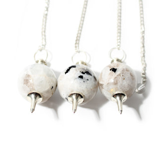 Rainbow Moonstone Ball and Point Pendulum - 3 Pack from Stonebridge Imports