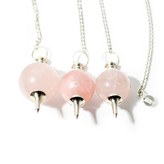 Rose Quartz Ball and Point Pendulum - 3 Pack from Stonebridge Imports