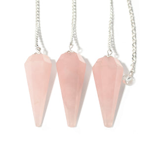 Rose Quartz Pendulum 6 Facet & Bead - 3 Pack from Stonebridge Imports