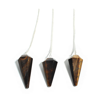 Gold Tiger's Eye Pendulum 6 Facets & Bead - 3 Pack Default Title from Stonebridge Imports