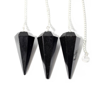 Black Tourmaline Pendulum 6 Facet & Bead - 3 Pack from Stonebridge Imports