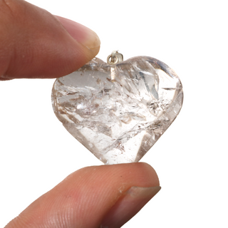 Clear Quartz B Heart Pendant - Pack of 5 - 1"    from Stonebridge Imports