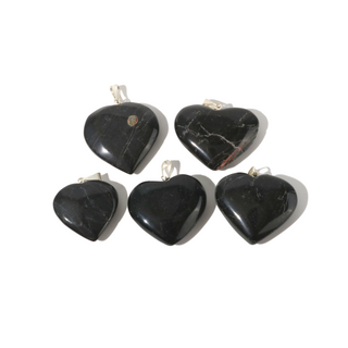 Black Tourmaline B Heart Pendant - Pack of 5 - 1"    from Stonebridge Imports