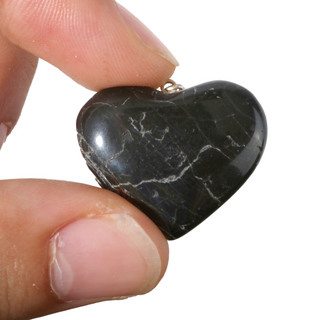 Black Tourmaline B Heart Pendant - Pack of 5 - 1"    from Stonebridge Imports