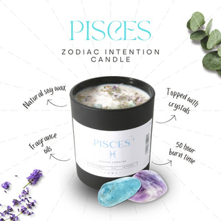 Crystal Zodiac Candle Pisces   from Stonebridge Imports