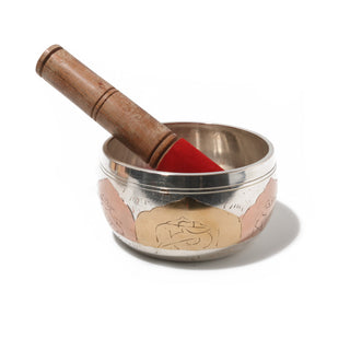 Singing Bowl - Engraved - Brass/Silver/Copper    from Stonebridge Imports