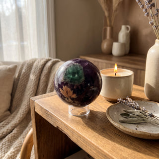 Fluorite Green and Purple Sphere Unique #18 - 3" from Stonebridge Imports