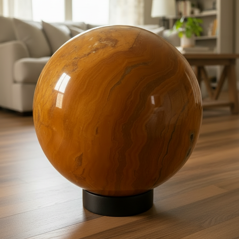 Yellow Jasper Sphere Unique #1 - 10"