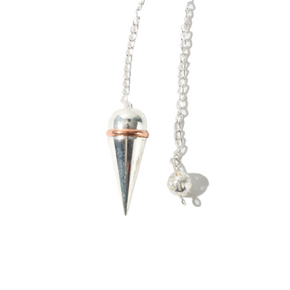 Silver Colour Metal Secret Chamber Point Pendulum with Copper Ring and Chain - 3 Pack from Stonebridge Imports