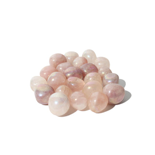 Rainbow Aura Rose Quartz Tumbled Stones (Enhanced) Large from Stonebridge Imports
