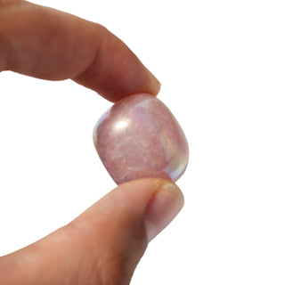 Rainbow Aura Rose Quartz Tumbled Stones (Enhanced) from Stonebridge Imports