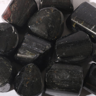 Black Tourmaline Tumbled Stones - India - Polished edges    from Stonebridge Imports