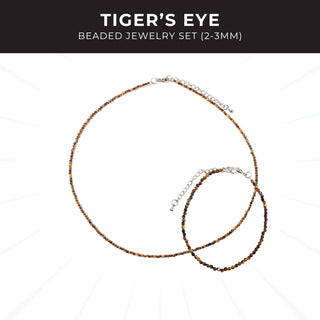 Tiger's Eye Beaded Jewelry Set (2-3mm) from Stonebridge Imports