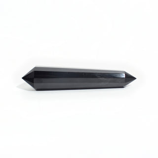 Black Obsidian Vogel Wand - 6" — double-terminated wand, sharpened at both ends, seen from a second angle, photographed on a clean white background. Stonebridge Imports.